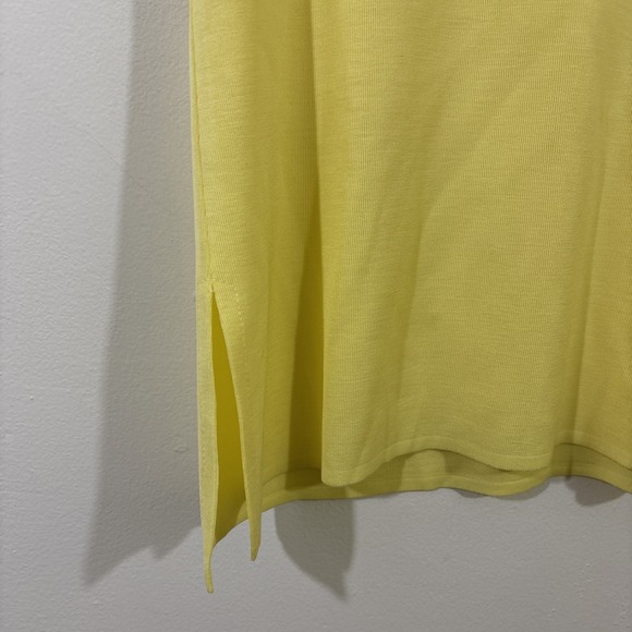 Misook M Yellow Tank Top Side Splits Capsule Closet Basic Old Money Stretch - Picture 4 of 8